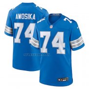 Camiseta NFL Game Detroit Lions Kayode Awosika Azul Blanco