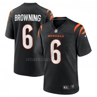 Camiseta NFL Game Cincinnati Bengals Jake Browning Negro