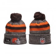 Gorro Beanie Cleveland Browns New Era Sideline Naranja Gris