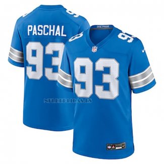 Camiseta NFL Game Detroit Lions Josh Paschal Azul Blanco