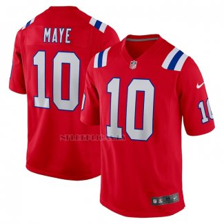 Camiseta NFL Game New England Patriots Drake Maye 2024 NFL Draft First Round Pick Rojo