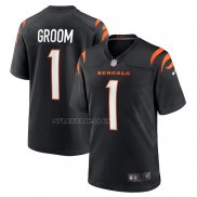 Camiseta NFL Game Cincinnati Bengals Number 1 Groom Negro