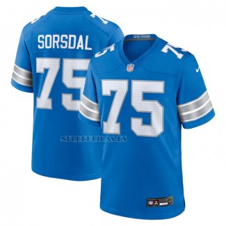 Camiseta NFL Game Detroit Lions Colby Sorsdal Azul Blanco