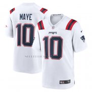 Camiseta NFL Game New England Patriots Drake Maye 2024 NFL Draft First Round Pick Blanco