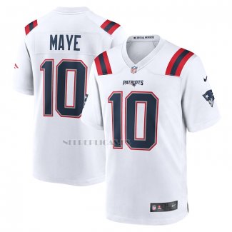 Camiseta NFL Game New England Patriots Drake Maye 2024 NFL Draft First Round Pick Blanco