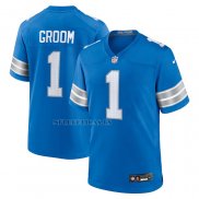 Camiseta NFL Game Detroit Lions Number 1 Groom Azul